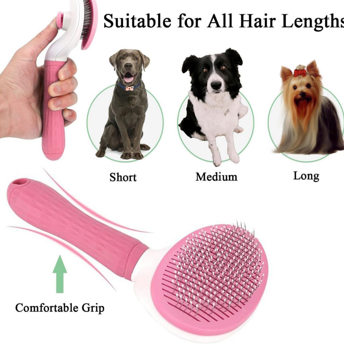 Spazzola Autopulente per Cani e Gatti – Rimuove Peli Morti in Secondi, Sicura sulla Pelle, Ideale per Pelo Longo e Corto