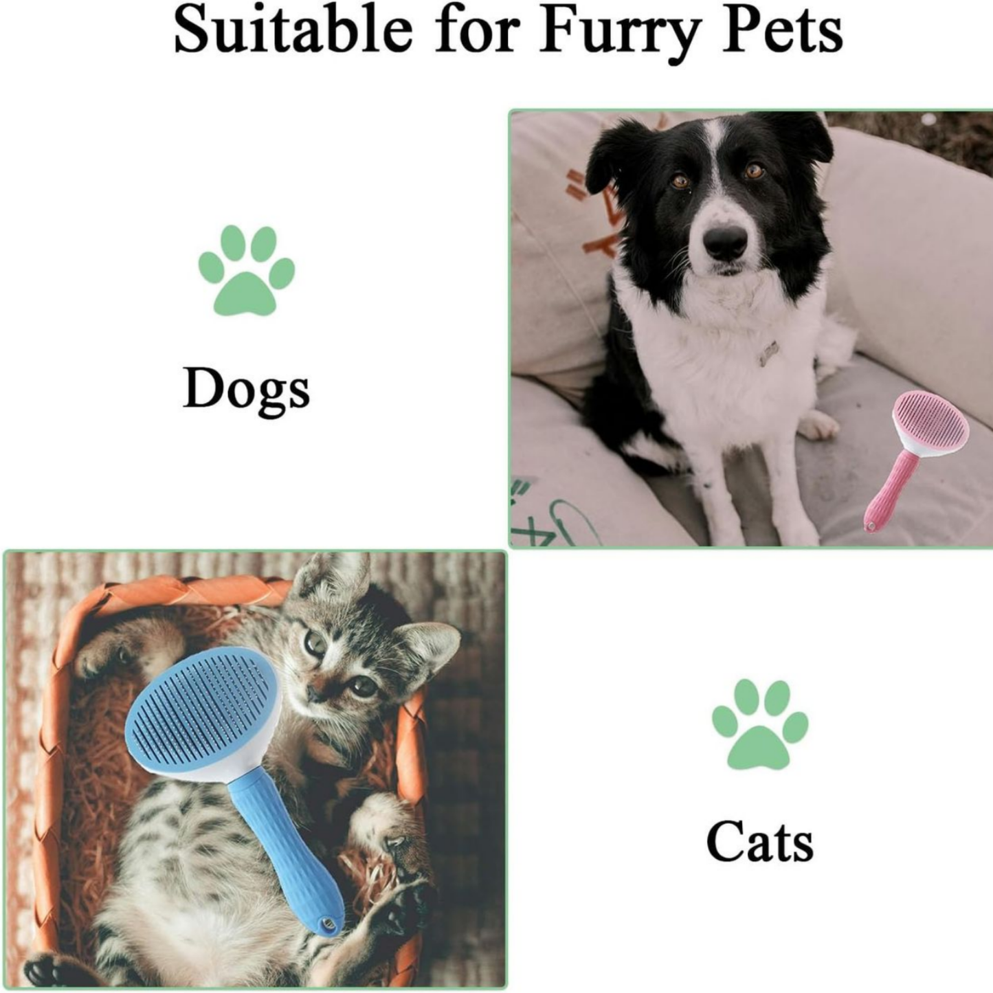 Spazzola Autopulente per Cani e Gatti – Rimuove Peli Morti in Secondi, Sicura sulla Pelle, Ideale per Pelo Longo e Corto